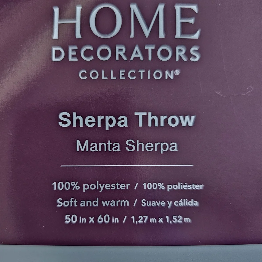 Home Decorators Sherpa Red Plaid Throw Blanket Plush Soft Size 50in X 60in NWT